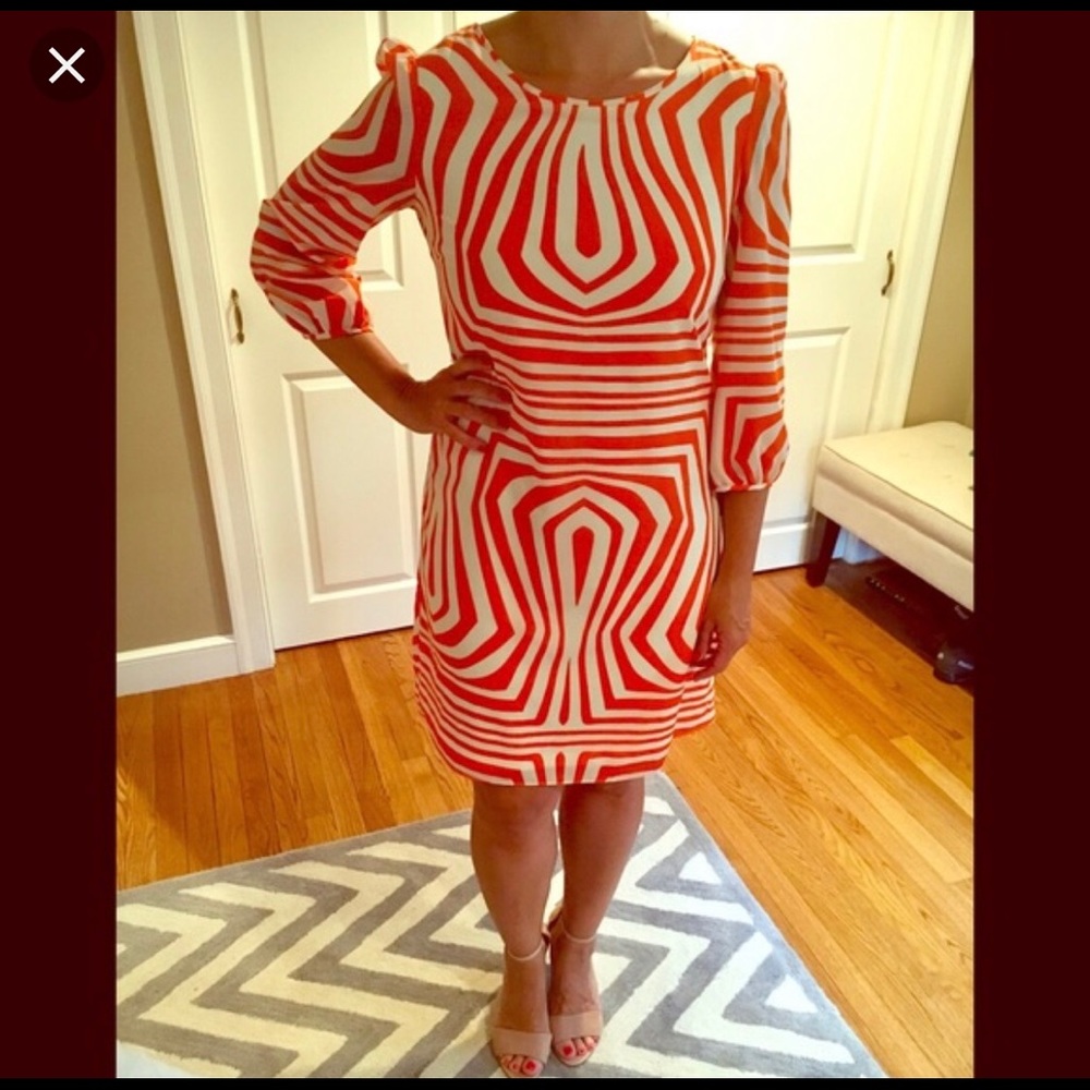 Bright, bold, and fun! Orange and Cream dress Sz 4